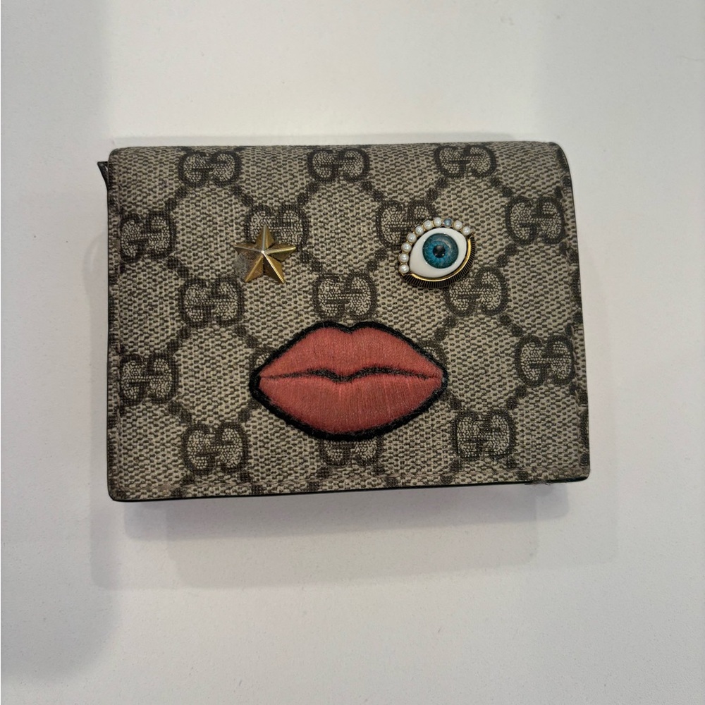 Gucci Monogram Wallet with Face